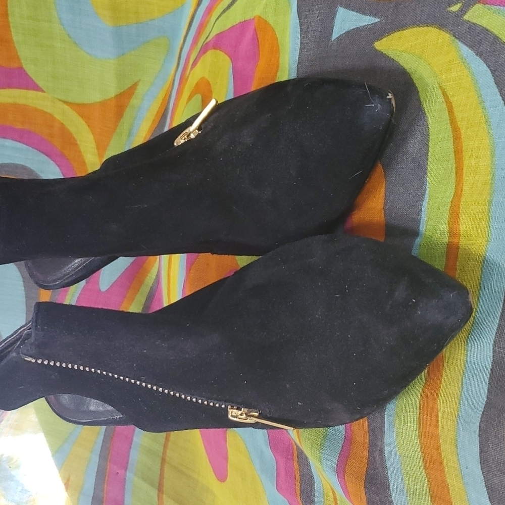 Cole Hann Suede Slingback Heels w/Gold Accents SZ 6B